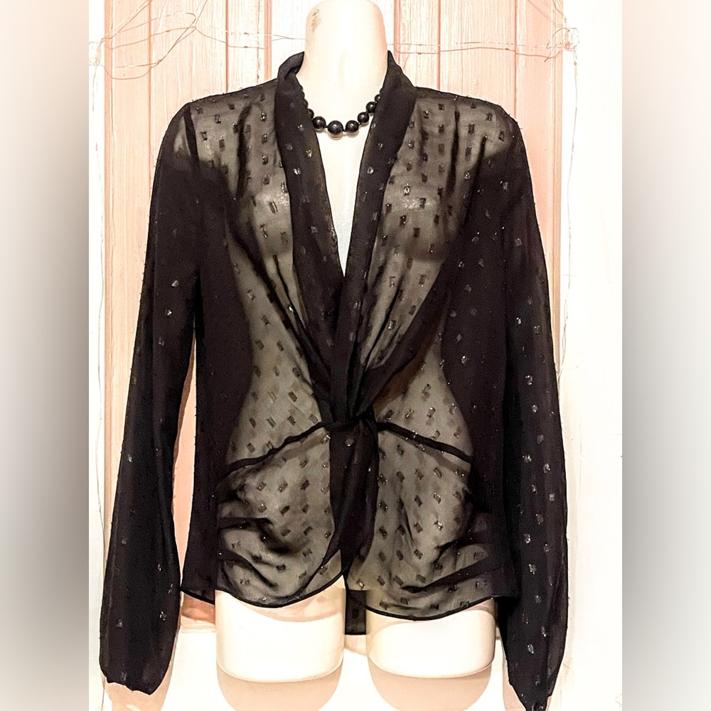 Elegant Black Sheer Women's Top by Leyden